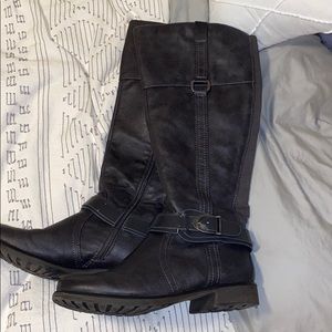 Bare Traps Tall Black Leather Boots